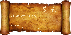 Vinkler Alex névjegykártya