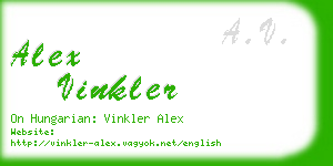 alex vinkler business card